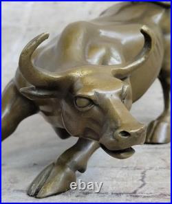 Art Déco Fonte Grand Stock Marché Bull de Collection Bronze Sculpture Figurine