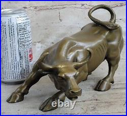 Art Déco Fonte Grand Stock Marché Bull de Collection Bronze Sculpture Statue