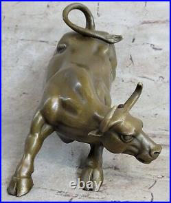 Art Déco Fonte Grand Stock Marché Bull de Collection Bronze Sculpture Statue