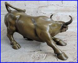 Art Déco Fonte Grand Stock Marché Bull de Collection Bronze Sculpture Statue