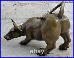 Art Déco Fonte Grand Stock Marché Bull de Collection Bronze Sculpture Statue