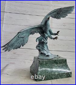 Art Déco Fonte de Collection Falcon Aigle Bronze Sculpture Marbre Base Figurine Art Déco Fonte de Collection Falcon Aigle Bronze Sculpture Marbre Base Figurine