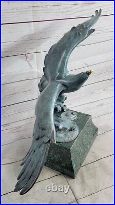 Art Déco Fonte de Collection Falcon Aigle Bronze Sculpture Marbre Base Figurine Art Déco Fonte de Collection Falcon Aigle Bronze Sculpture Marbre Base Figurine