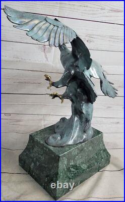 Art Déco Fonte de Collection Falcon Aigle Bronze Sculpture Marbre Base Figurine Art Déco Fonte de Collection Falcon Aigle Bronze Sculpture Marbre Base Figurine