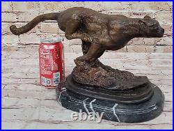 Art Déco Fonte de Collection Puma Mountain Lion Bronze Sculpture Statue