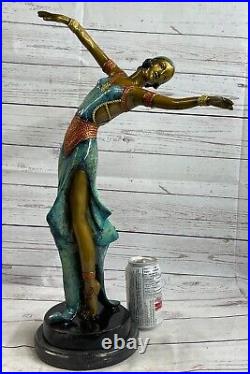 Art Déco Grand Ballerine Danseurs Bronze Collection Sculpture Original Figurine