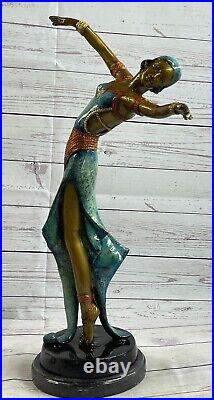 Art Déco Grand Ballerine Danseurs Bronze Collection Sculpture Original Figurine