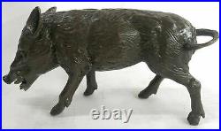 Art Deco Hot Cast Wild Pig Sanglier Ferme Bronze Animal Sculpture Statue Art Cadeau