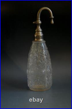 Art Deco Julien Viard Glass Scent Bottle / Atomizer Circa 1930