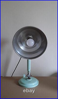 Art Déco Lampe de Bureau 1930 Junolux Vert Menthe Réglable Vintage