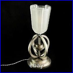 Art Déco Lampe de Table Machine ge Design Lampe Nickel 1940s