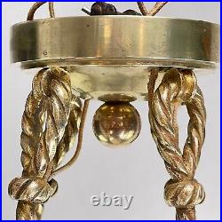 Art Déco Lustre Solide Lampe à Suspension Bronze Lampe Albâtre Coquille