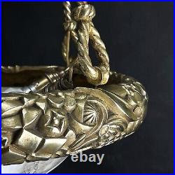 Art Déco Lustre Solide Lampe à Suspension Bronze Lampe Albâtre Coquille