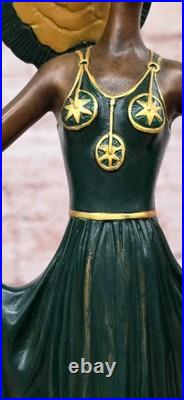 Art Déco / Nouveau Spéciale Patine Sexy Fille de Collection Bronze Statue