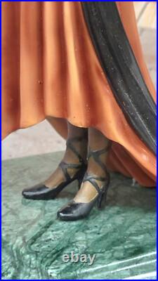 Art Déco / Nouveau Spéciale Patine Sexy Fille de Collection Bronze Statue