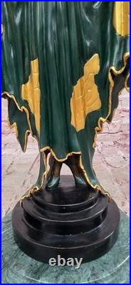 Art Déco / Nouveau Spéciale Patine Sexy Fille de Collection Bronze Statue