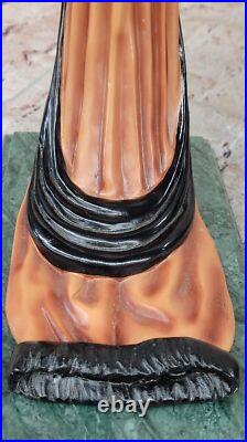 Art Déco / Nouveau Spéciale Patine Sexy Fille de Collection Bronze Statue