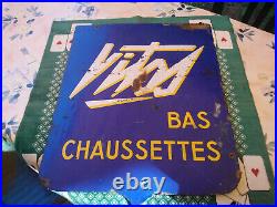 Art Deco Rare Plaque Blason Vitos Double Face En Email1940 1950 Made In France