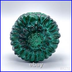 Art Déco Schlevogt Boîte avec Couvercle Coffret Malachite Verre Tournesol