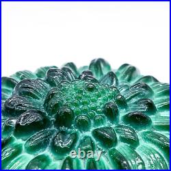 Art Déco Schlevogt Boîte avec Couvercle Coffret Malachite Verre Tournesol