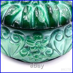 Art Déco Schlevogt Boîte avec Couvercle Coffret Malachite Verre Tournesol Art Déco Schlevogt Boîte avec Couvercle Coffret Malachite Verre Tournesol