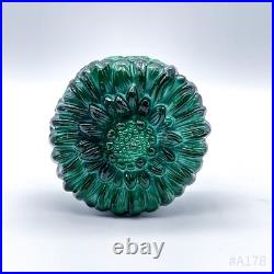 Art Déco Schlevogt Boîte avec Couvercle Coffret Malachite Verre Tournesol