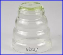 Art Déco Set Verre Carafe / Cruche + 4 Coupe Verre D'Uranium Um 1920 O768