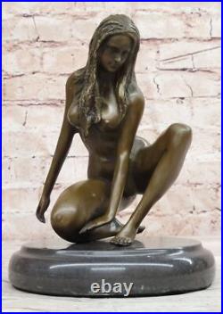 Art Érotique Deco Chair Femme Bronze Sculpture Bureau à Domicile de Collection