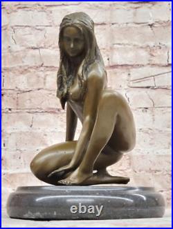 Art Érotique Deco Chair Femme Bronze Sculpture Bureau à Domicile de Collection