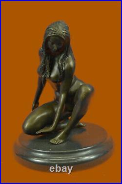 Art Érotique Déco Chair Femme Bronze Sculpture Bureau à Domicile de Collection