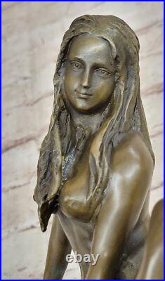 Art Érotique Deco Chair Femme Bronze Sculpture Bureau à Domicile de Collection