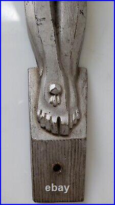 Art deco grand christ Signé Numéroté MARMORA bronze aluminium Jesus croix