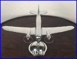 Avion DC3 en alu chromé 36 x 27 cm