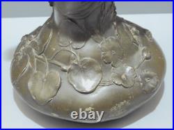 -BELLE AIGUIERE ART NOUVEAU en ETAIN PUR GARANTI Signée COLLECTION déco D
