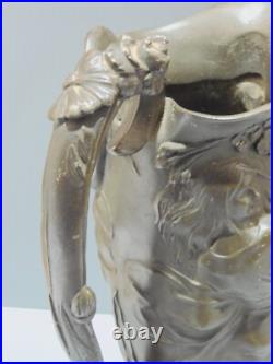 -BELLE AIGUIERE ART NOUVEAU en ETAIN PUR GARANTI Signée COLLECTION déco D