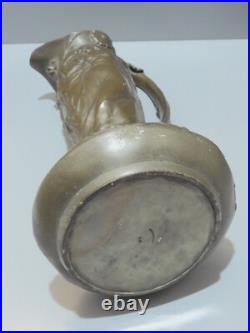 -BELLE AIGUIERE ART NOUVEAU en ETAIN PUR GARANTI Signée COLLECTION déco D