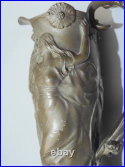 -BELLE AIGUIERE ART NOUVEAU en ETAIN PUR GARANTI Signée COLLECTION déco D