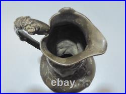 -BELLE AIGUIERE ART NOUVEAU en ETAIN PUR GARANTI Signée COLLECTION déco D