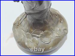 -BELLE AIGUIERE ART NOUVEAU en ETAIN PUR GARANTI Signée COLLECTION déco D