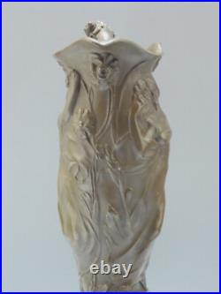-BELLE AIGUIERE ART NOUVEAU en ETAIN PUR GARANTI Signée COLLECTION déco D
