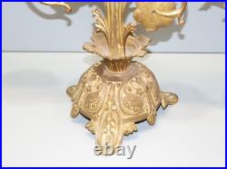 -BOUGEOIR D'EGLISE BRONZE XIXe 5 FEUX ART RELIGIEUX COLLECTION déco Table D