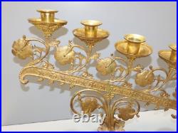 -BOUGEOIR D'EGLISE BRONZE XIXe 5 FEUX ART RELIGIEUX COLLECTION déco Table D