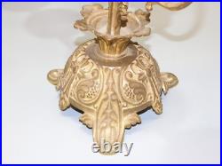 -BOUGEOIR D'EGLISE BRONZE XIXe 5 FEUX ART RELIGIEUX COLLECTION déco Table D