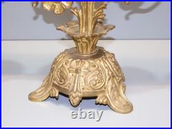-BOUGEOIR D'EGLISE BRONZE XIXe 5 FEUX ART RELIGIEUX COLLECTION déco Table D