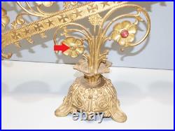 -BOUGEOIR D'EGLISE BRONZE XIXe 5 FEUX ART RELIGIEUX COLLECTION déco Table D
