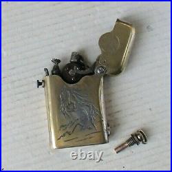 BRIQUET Ancien (THORENS Art Déco) Vintage fuel LIGHTER Feuerzeug accendino