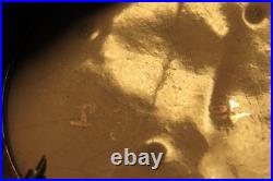 BROCHE émaillée ART DECO FRISE FLEURS bleu marine signée Paul JACQUET ANNECY