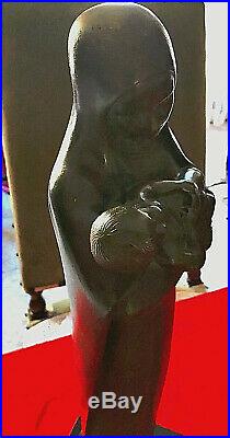 BRONZE ART DECO MATERNITE VIERGE A L'ENFANT M. CAULLET- NANTARD 5,8 /6kgs 44cms