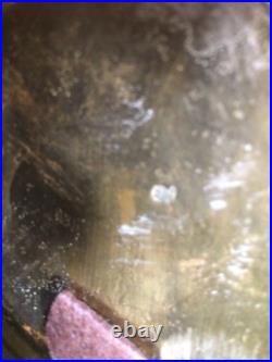 Beau Paire De Art Déco Cuivre Église Vases. Marquée Bas Avec Double U