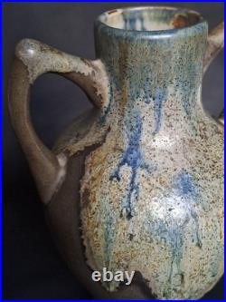 Beau vase en grès Céramique Puisaye signé J-M Maure Art Déco collection rare